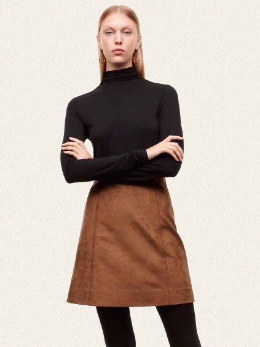 Babaton Hopper A-Line Faux Suede Skirt